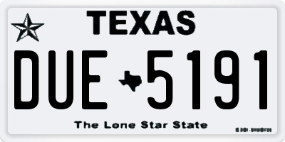 TX license plate DUE5191