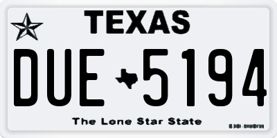 TX license plate DUE5194