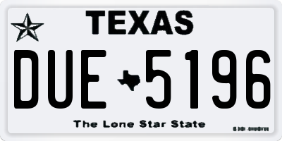 TX license plate DUE5196