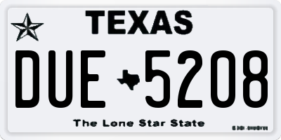 TX license plate DUE5208