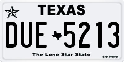 TX license plate DUE5213