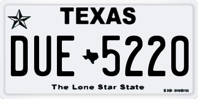 TX license plate DUE5220
