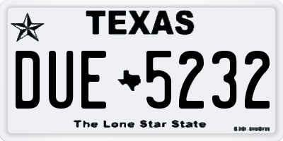 TX license plate DUE5232
