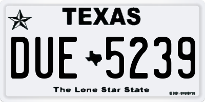 TX license plate DUE5239
