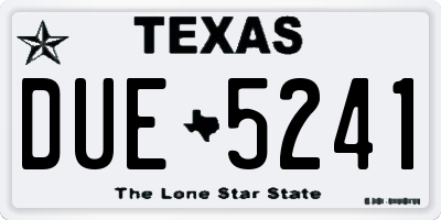 TX license plate DUE5241