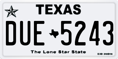 TX license plate DUE5243