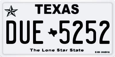 TX license plate DUE5252