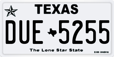 TX license plate DUE5255