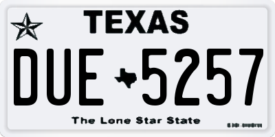 TX license plate DUE5257