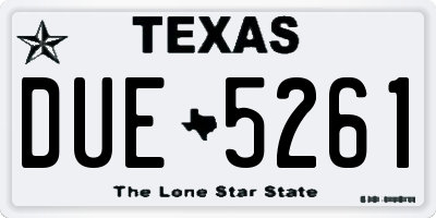 TX license plate DUE5261
