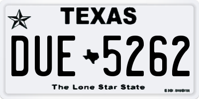 TX license plate DUE5262