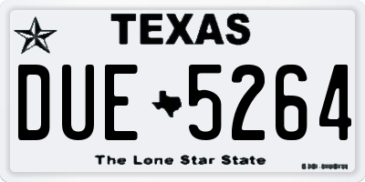 TX license plate DUE5264