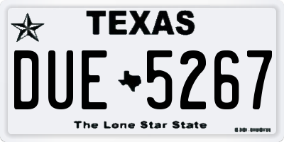 TX license plate DUE5267