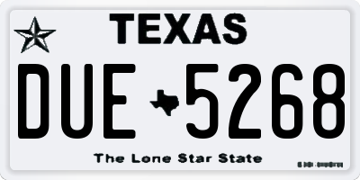 TX license plate DUE5268