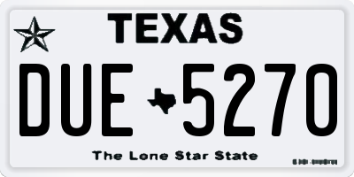 TX license plate DUE5270