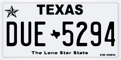 TX license plate DUE5294