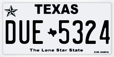 TX license plate DUE5324
