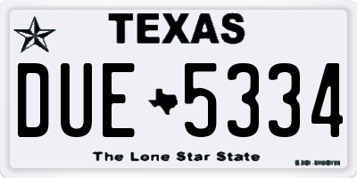 TX license plate DUE5334
