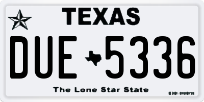 TX license plate DUE5336