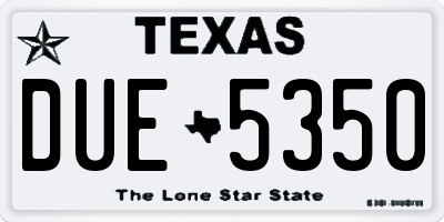 TX license plate DUE5350