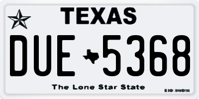 TX license plate DUE5368