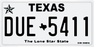 TX license plate DUE5411