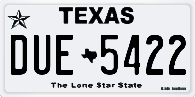 TX license plate DUE5422