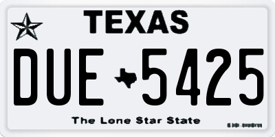TX license plate DUE5425