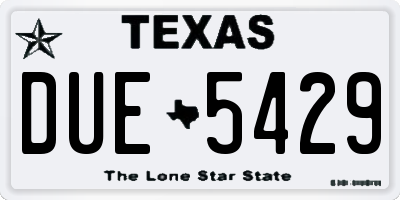 TX license plate DUE5429