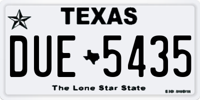 TX license plate DUE5435
