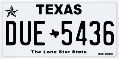 TX license plate DUE5436