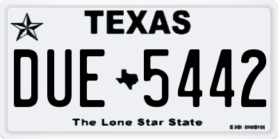 TX license plate DUE5442