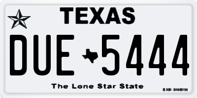 TX license plate DUE5444