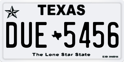 TX license plate DUE5456