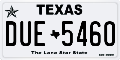 TX license plate DUE5460