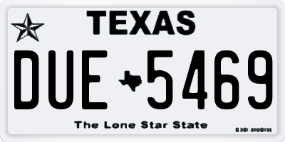 TX license plate DUE5469