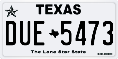 TX license plate DUE5473