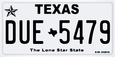 TX license plate DUE5479