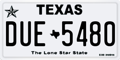 TX license plate DUE5480