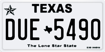 TX license plate DUE5490