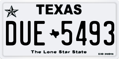 TX license plate DUE5493