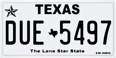 TX license plate DUE5497