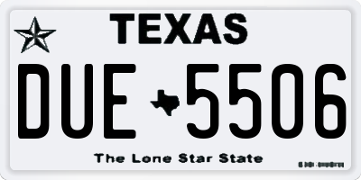 TX license plate DUE5506
