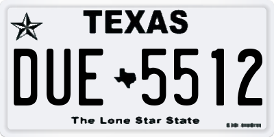 TX license plate DUE5512