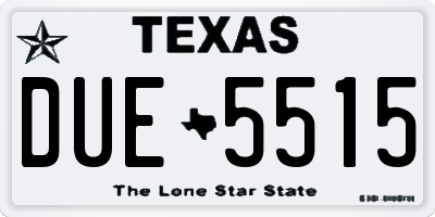 TX license plate DUE5515