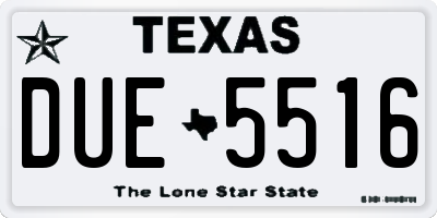 TX license plate DUE5516