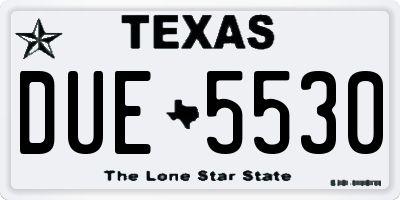 TX license plate DUE5530