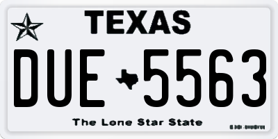 TX license plate DUE5563