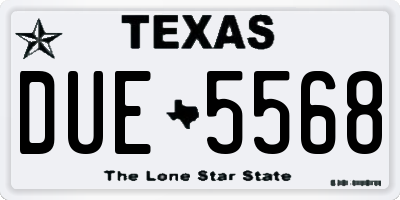 TX license plate DUE5568
