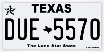 TX license plate DUE5570